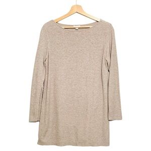 J Jill Sweater Petite Beige Textured Knit Sweater Stretch Pullover Medium